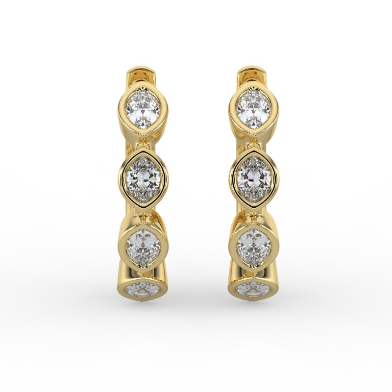 Marquise Huggie Bezel Earrings