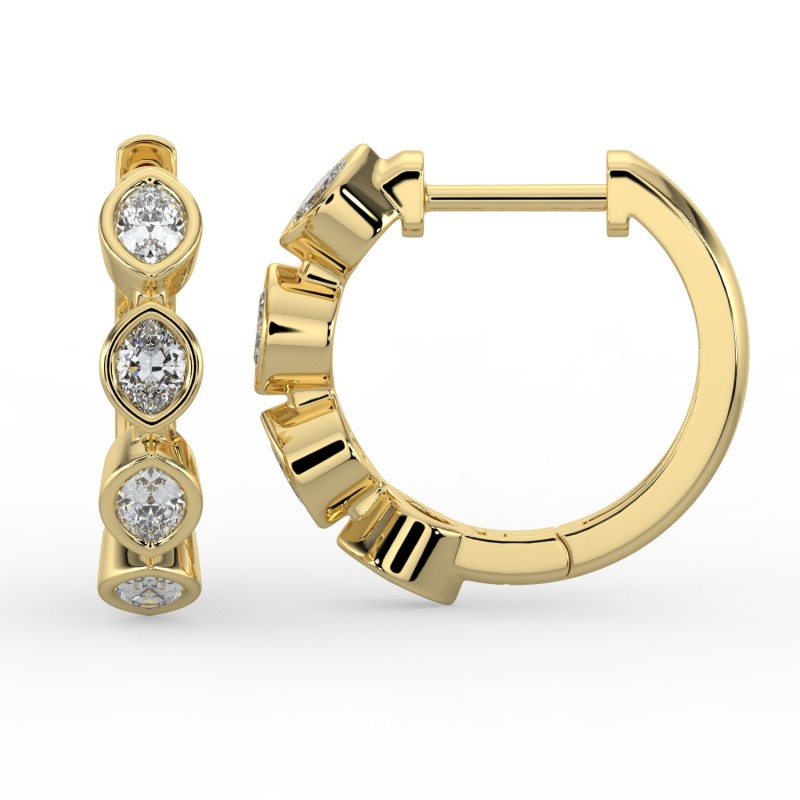 Marquise Huggie Bezel Earrings