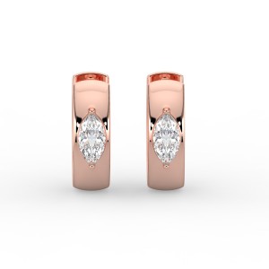 Marquise Single Stone Huggie Earrings