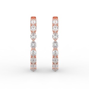 Marquise Iniside Out Diamond Hoops Earrings