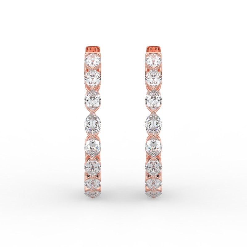 Marquise Iniside Out Diamond Hoops Earrings