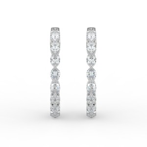 Marquise Iniside Out Diamond Hoops Earrings