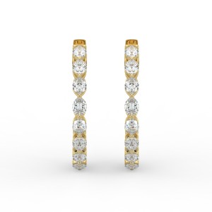 Marquise Iniside Out Diamond Hoops Earrings