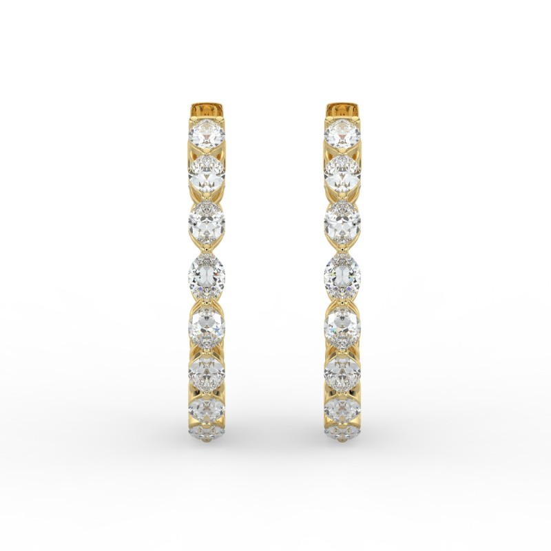 Marquise Iniside Out Diamond Hoops Earrings
