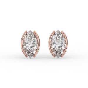 Marquise Half Bezel Earrings