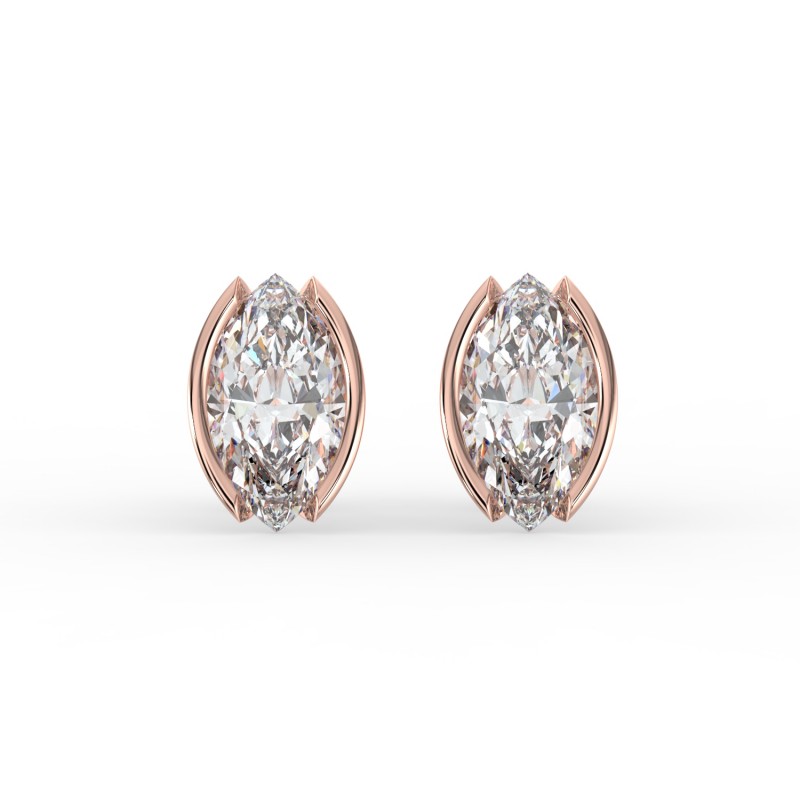 Marquise Half Bezel Earrings