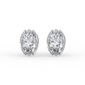 Marquise Half Bezel Earrings