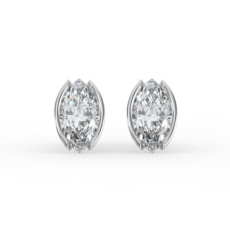 Marquise Half Bezel Earrings