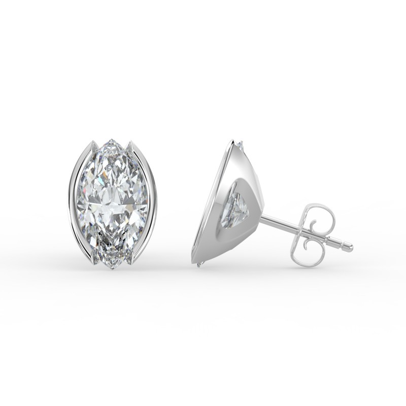 Marquise Half Bezel Earrings