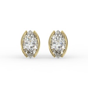 Marquise Half Bezel Earrings