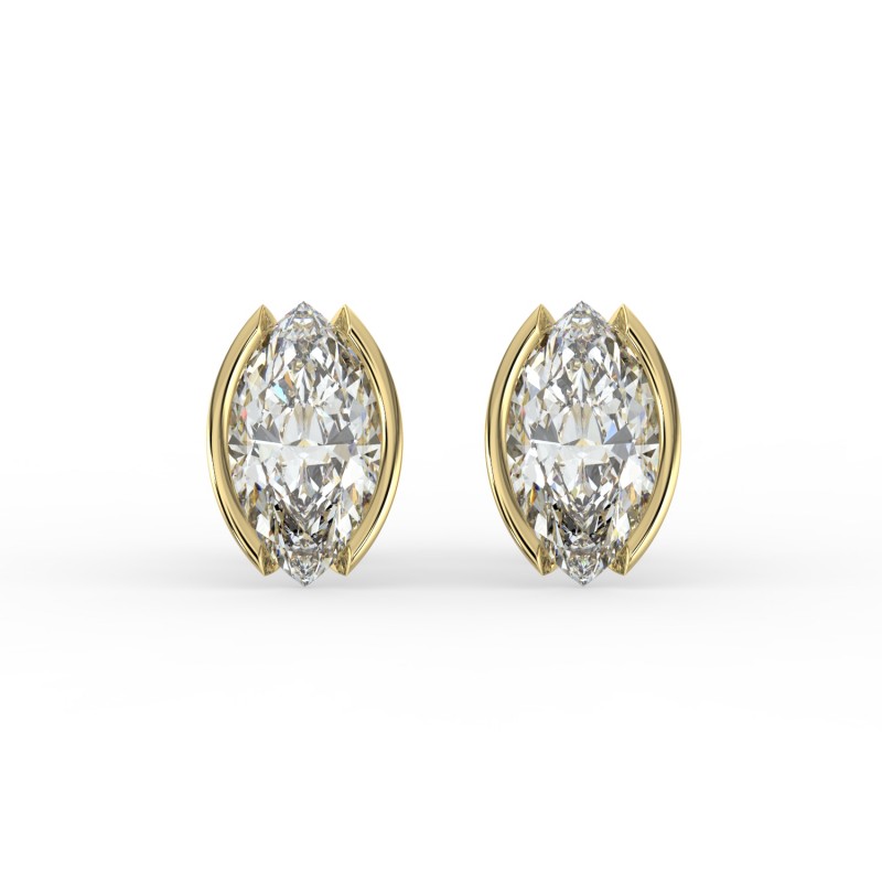 Marquise Half Bezel Earrings