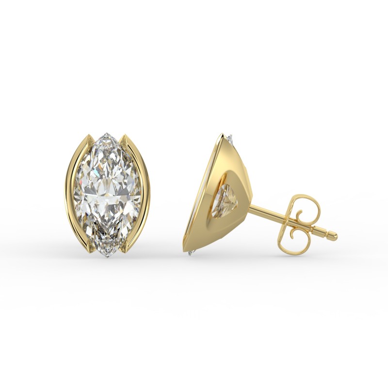 Marquise Half Bezel Earrings