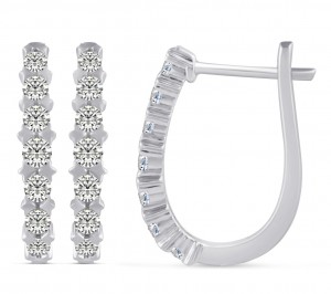 14KT Tulip Flower (TM) White Gold Earrings