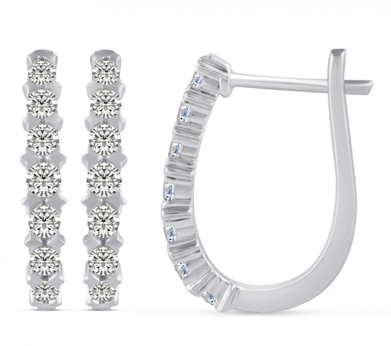 14KT Tulip Flower (TM) White Gold Earrings