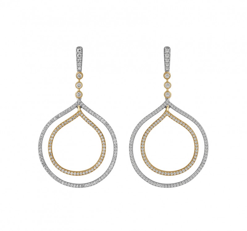 14KT Two Tone Gold Fashion Earrings
