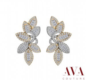 14KT Two Tone Gold Fashion Earrings
