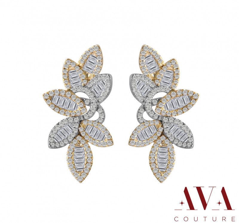 14KT Two Tone Gold Fashion Earrings
