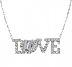 14KT Two Tone Rose Love  Pendant