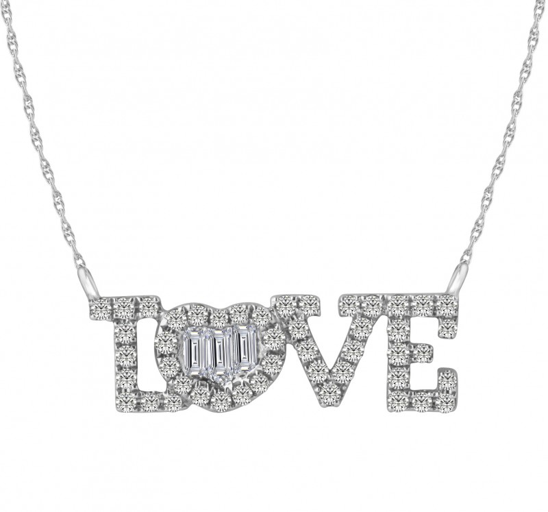 14KT Two Tone Rose Love  Pendant