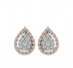 14KT Two Tone Rose Gold Mirage Collection Earrings
