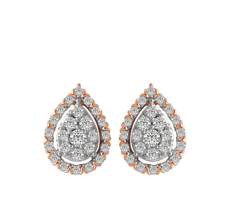 14KT Two Tone Rose Gold Mirage Collection Earrings
