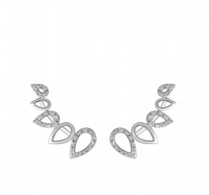 14KT White Gold Ear-Climber Earrings