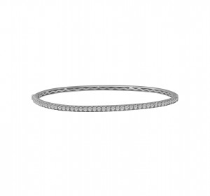 14KT White Gold Hinged Bracelet