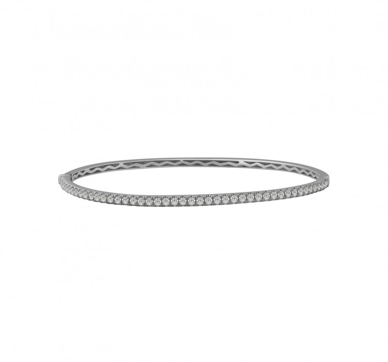 14KT White Gold Hinged Bracelet