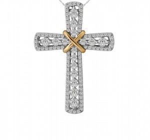 14KT White Gold Classic Cross