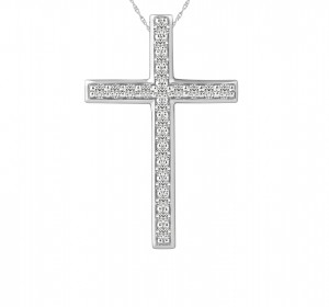 14KT White Gold Classic Cross