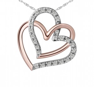 14KT White Gold Classic Heart Pendant