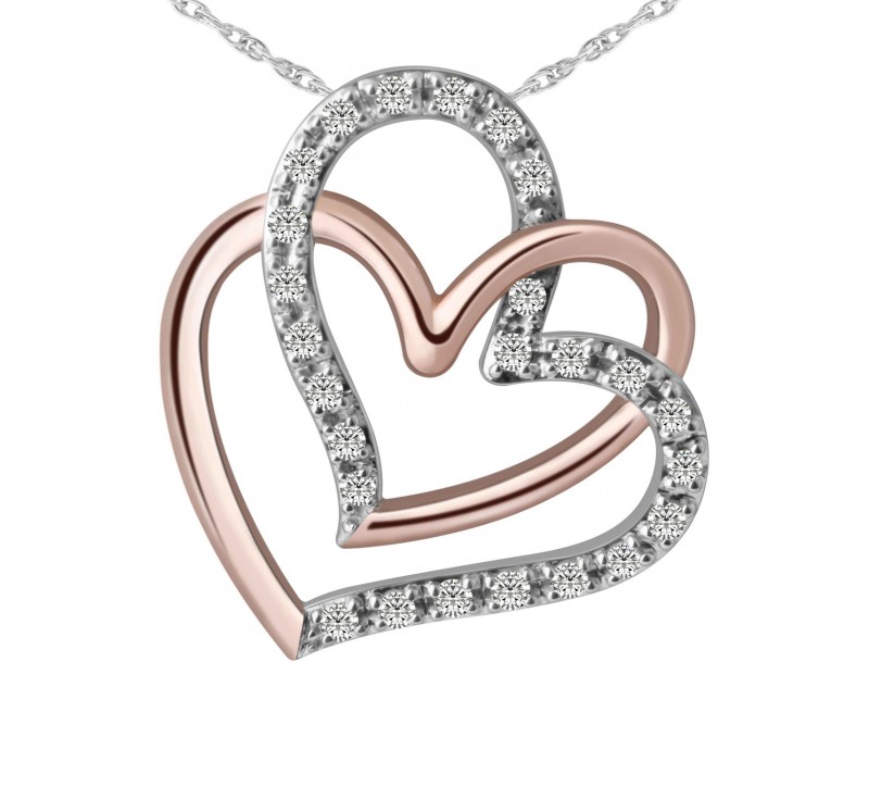 14KT White Gold Classic Heart Pendant