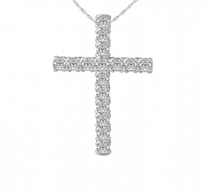 14KT White Gold Classic Cross