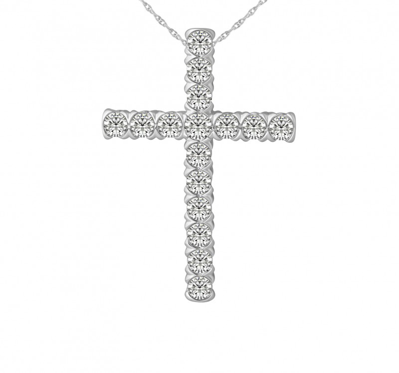 14KT White Gold Classic Cross