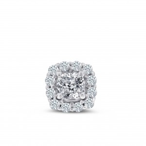 14KT White Gold Cushion Cut Diamond Earrings