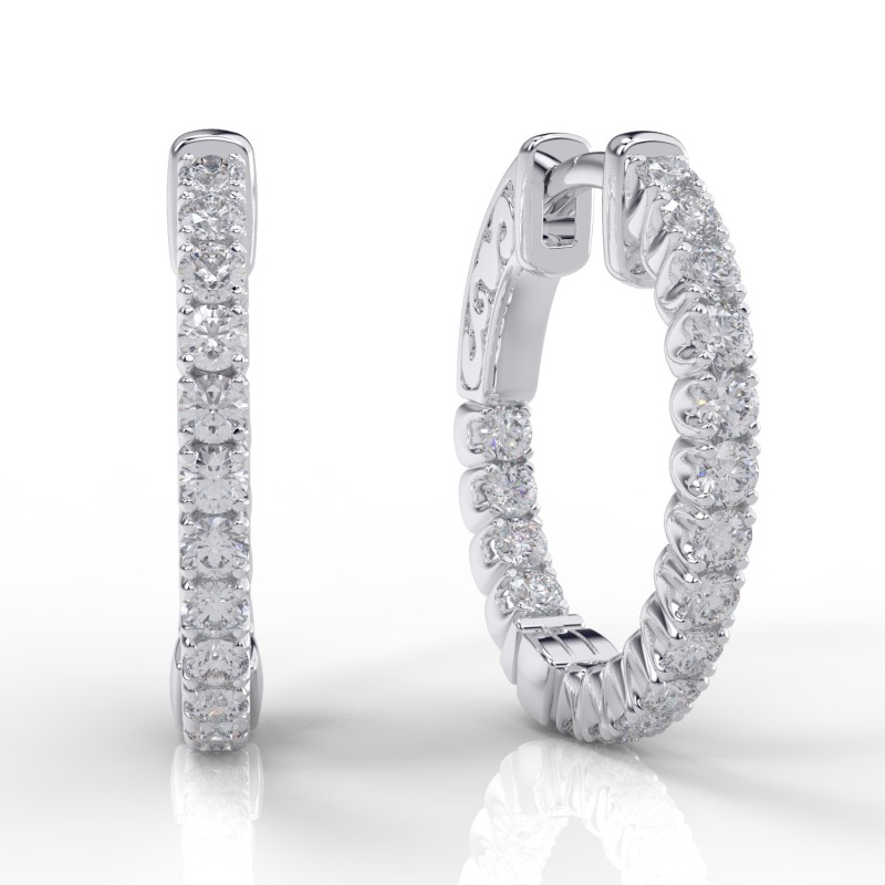 14K Inside-Out Diamond Hoop, 0.70ctw (H1001-2-36)
