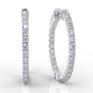 14K Inside-Out Diamond Hoop, 1.00ctw (H1001-2-50)