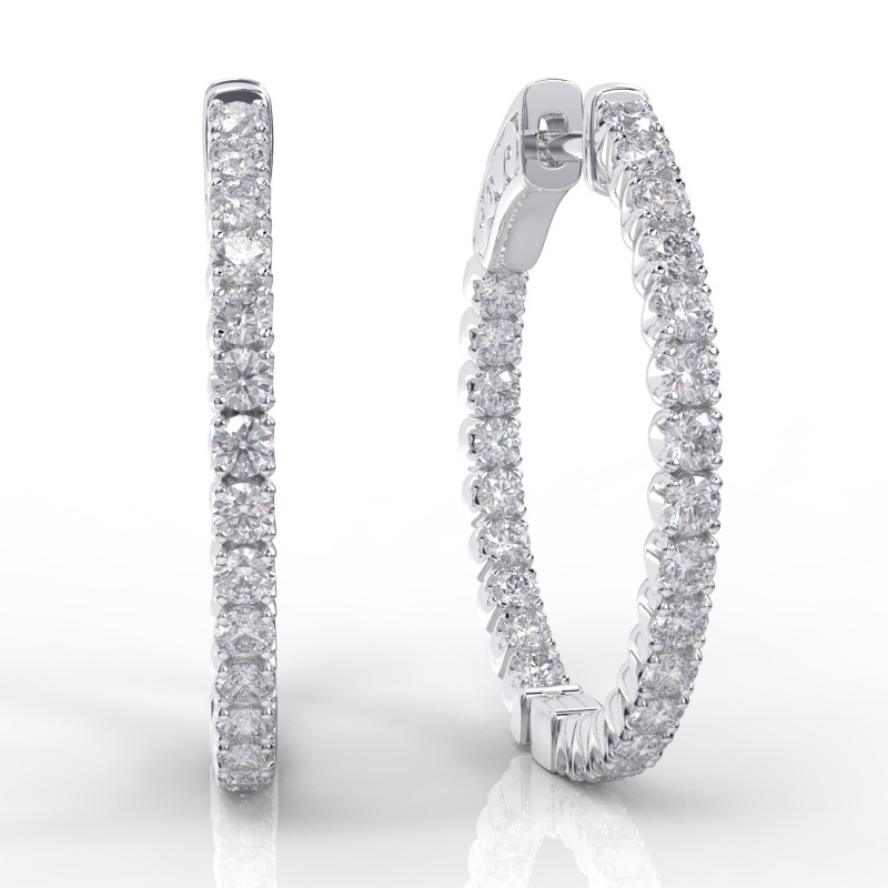 14K Inside-Out Diamond Hoop, 1.00ctw (H1001-2-50)