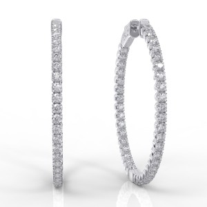 14K Inside-Out Diamond Hoop, 1.60ctw (H1001-2-80)