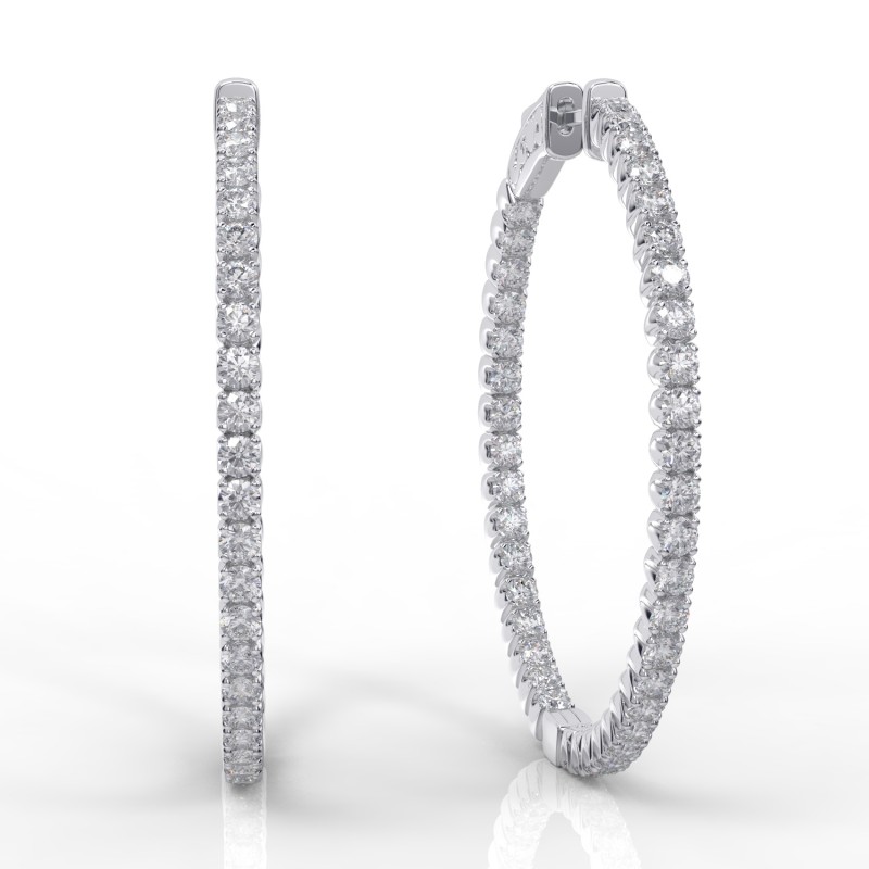 14K Inside-Out Diamond Hoop, 1.60ctw (H1001-2-80)
