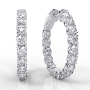 14K Inside-Out Diamond Hoop  3.00ctw (H1001-10-30)
