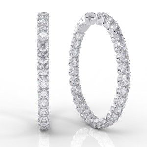 14K Inside-Out Diamond Hoop  5.20ctw (H1001-10-52)