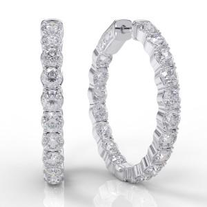 14K Inside-Out Diamond Hoop  5.40ctw (H1001-15-36)