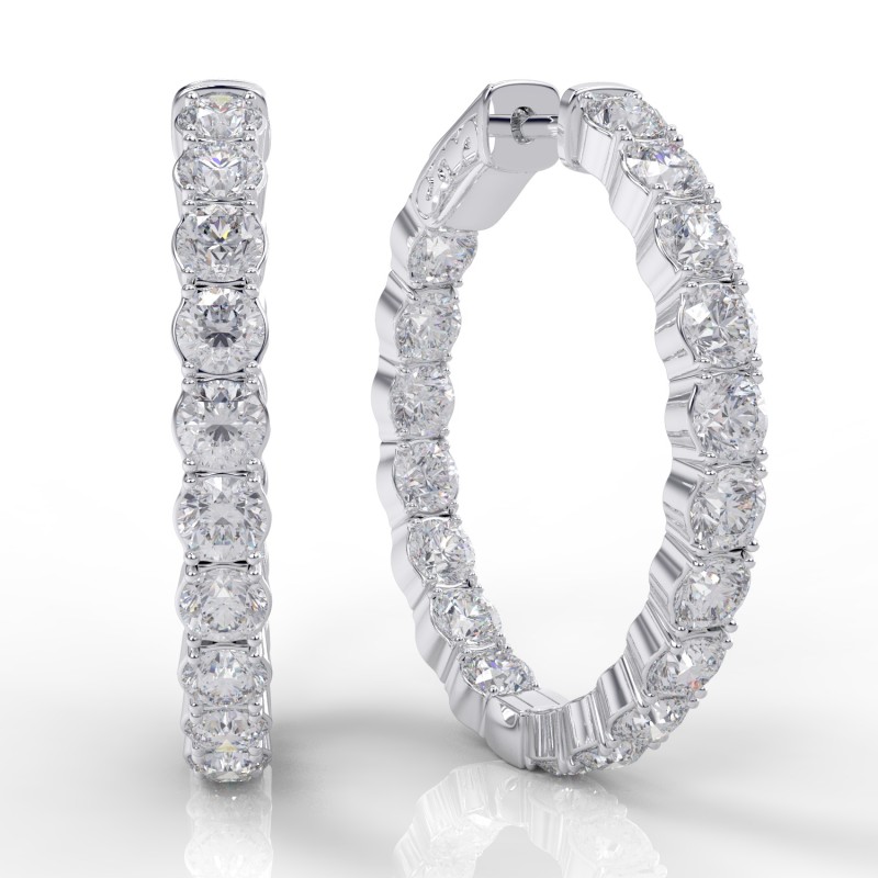 14K Inside-Out Diamond Hoop  5.40ctw (H1001-15-36)