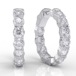 14K Inside-Out Diamond Hoop  5.50ctw (H1001-25-22)