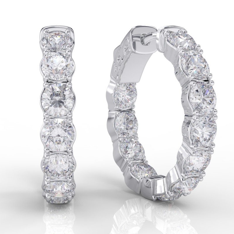 14K Inside-Out Diamond Hoop  5.50ctw (H1001-25-22)