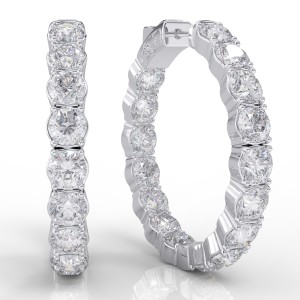 14K Inside-Out Diamond Hoop  6.00ctw (H1001-30-20)