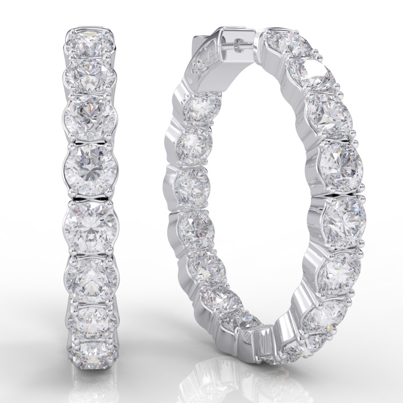 14K Inside-Out Diamond Hoop  6.00ctw (H1001-30-20)