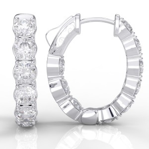 14K Oval Inside-Out Diamond Hoop, 5.40ctw (H1002-30-18)