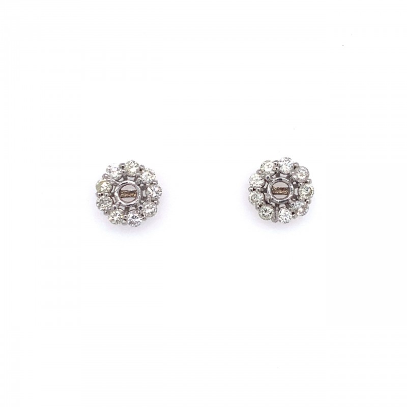 14KT Semi Mount White Gold Stude Earrings
